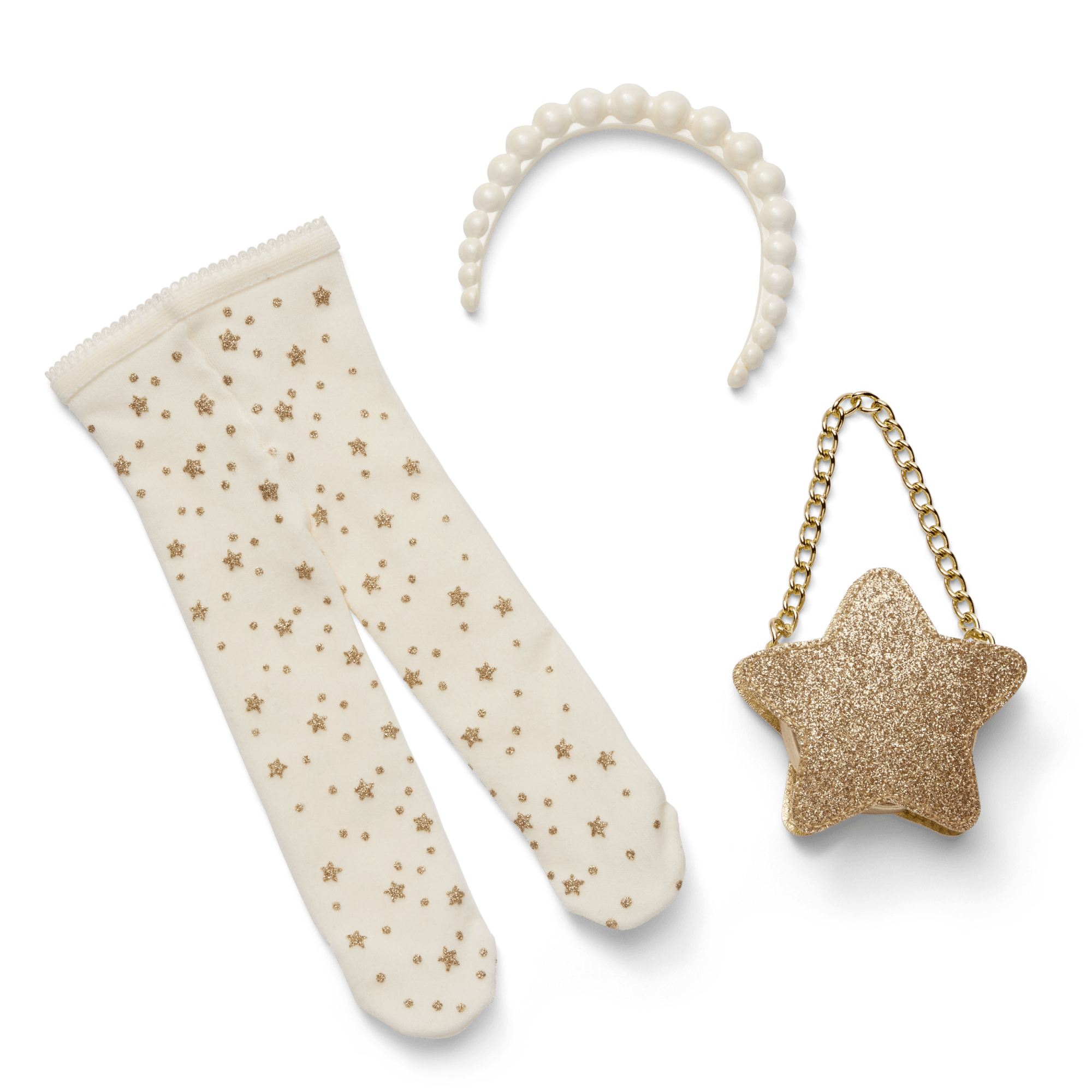 American Girl X Janie And Jack Sparkly Cream Celebration Accessories For 18-Inch Dolls